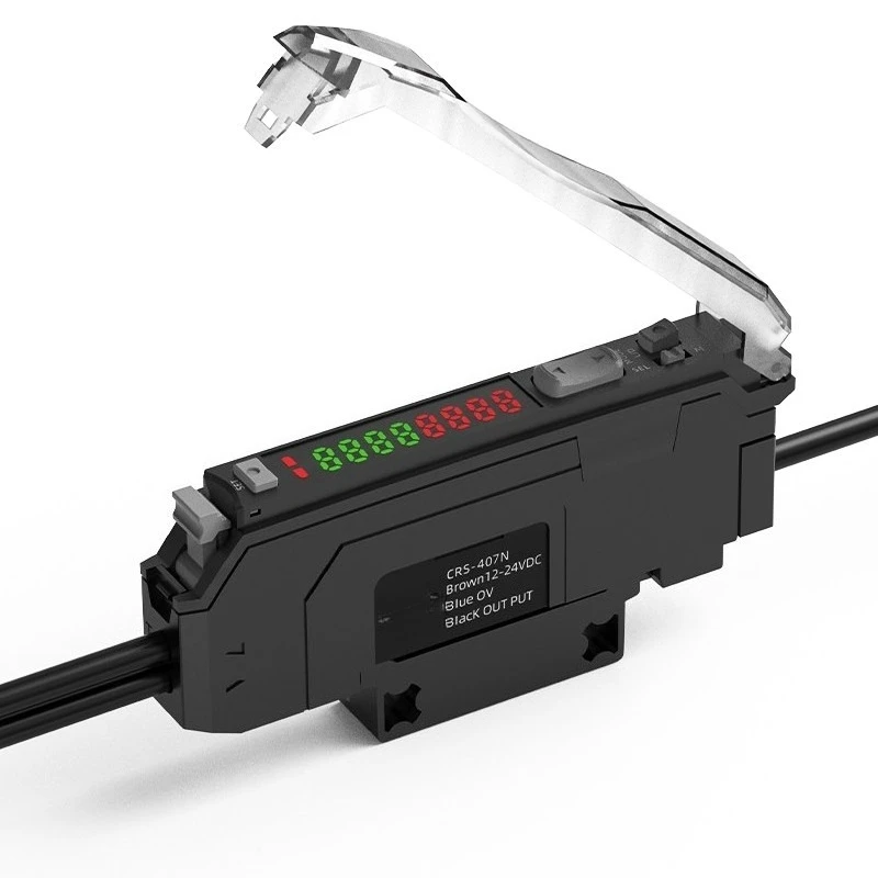 Dual Screen Digital Display Fiber Amplifier Sensor Intelligent High Speed Infrared Diffuse Reflection Sensor CRS-407