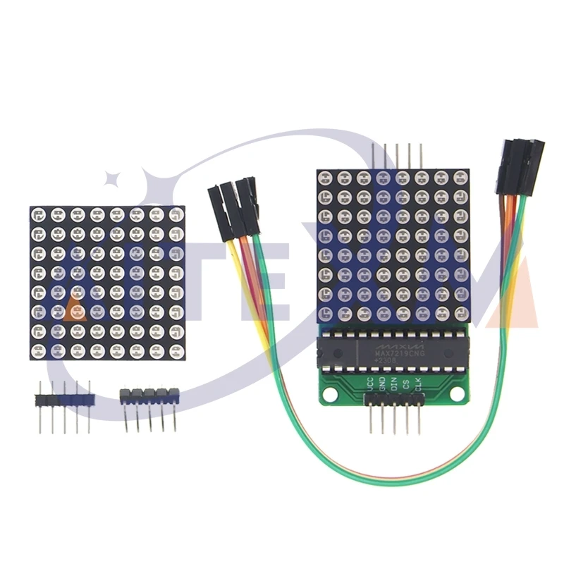 AITEXM MAX7219 Módulo de matriz de puntos 8*8 Módulo microcontrolador de luz roja Módulo de pantalla MCU Módulo de control de pantalla LED