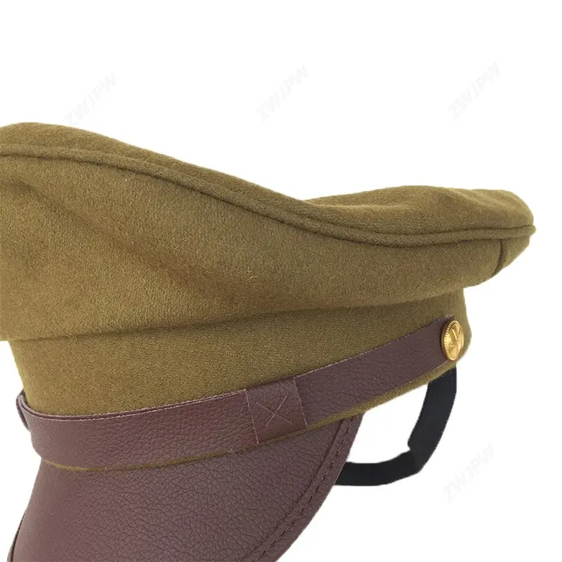 WW2 PLA&KMT CHIAN ARMY LARGE BRIMED CAP WITH US ARMY BADGE WOOLLEN CLOTH