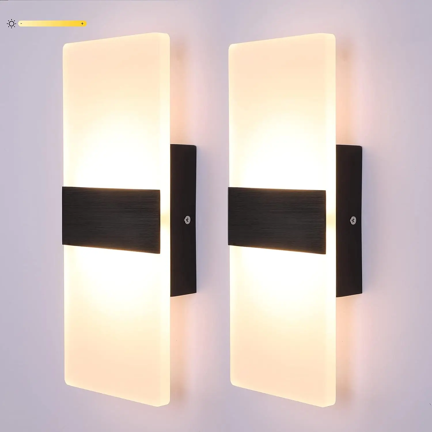 

Lightess Modern Wall Sconce 12W Indoor Acrylic Modern Wall Light Set of 2 LED Wall Lamp for Hallway Living Room Corridor Bedroom