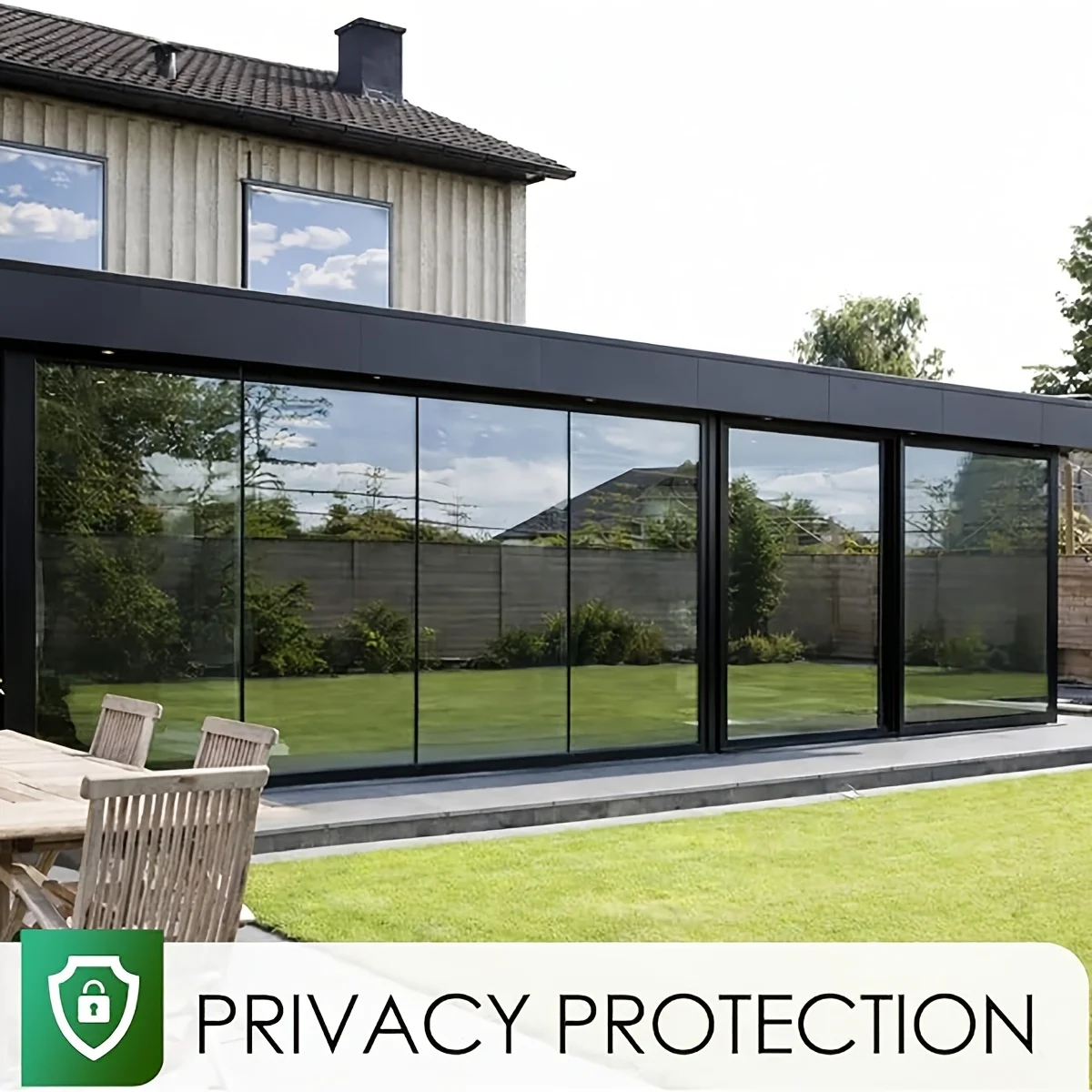 One Way Mirror Privacy Window Film Anti Glare Static Cling Removable for Office Bedroom Kitchen Glass