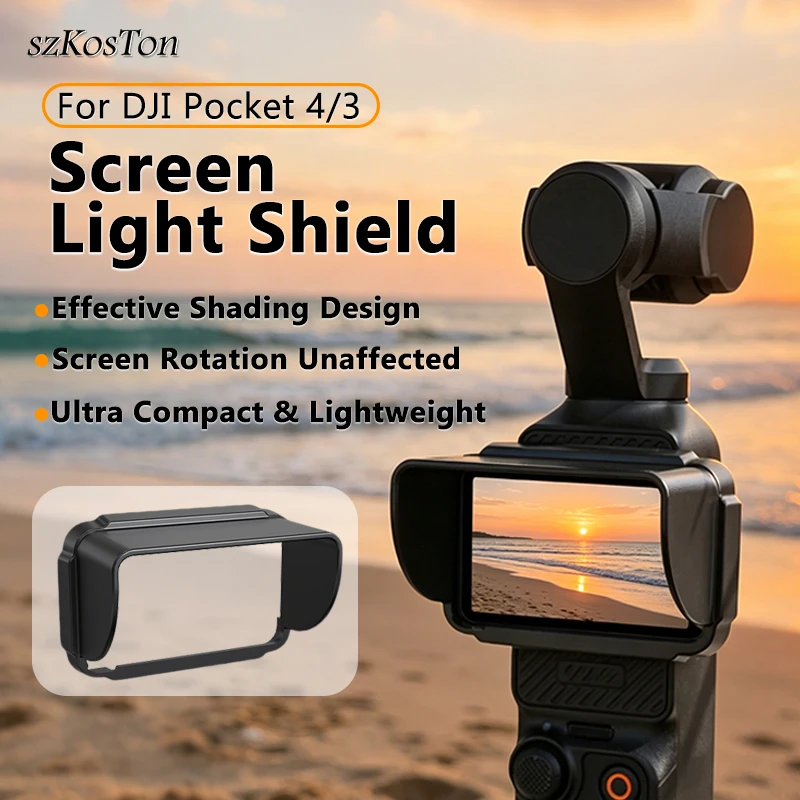 Sonnenschutz, lichtdichte Bildschirmhaube, blendfreie, schnell abnehmbare Schutzhülle für DJI Pocket 4 3 Kamerazubehör