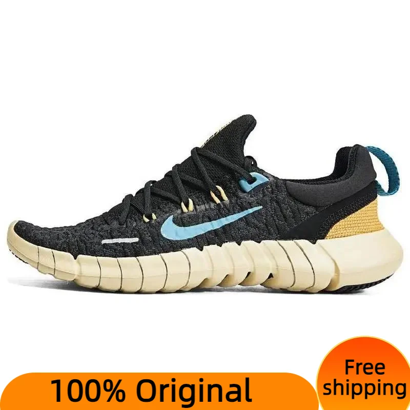  Nike Free Run 5.0 Next Nature Black Anthracite Wheat Gold Noise Aqua Women's Sneakers shoes CZ1891-008