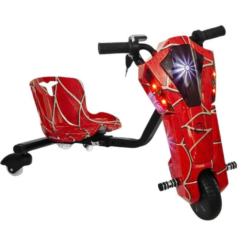 

Children's electric three-wheel drift car, kart retractable, cool lights, outdoor square, electric vehicle entertainment