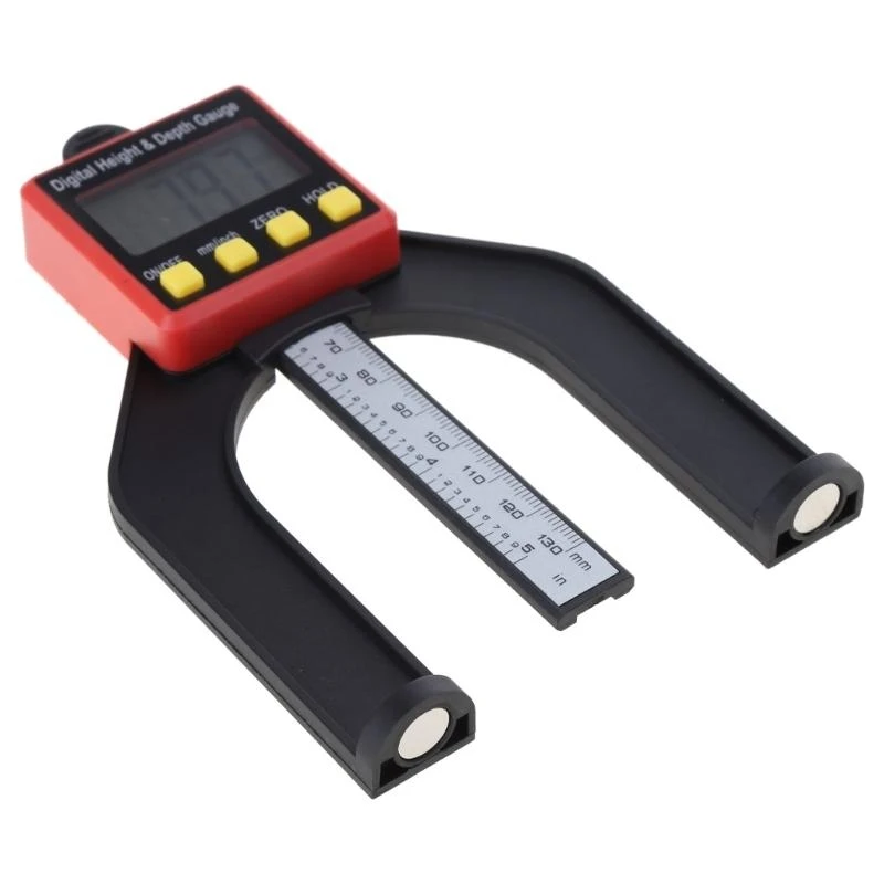 0-80mm Table Thickness Gauge Router Depth Gauge LCD Height Gauge for Woodworking Home Decoration MM/Inch Switch