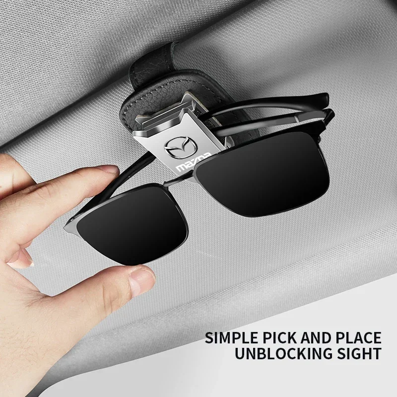 For Mazda Car Portable Glasses Clip Logo Sun Visor Eyeglasses Holder For Mazda 6 323 626 RX8 CX5 CX3 CX9 CX8 Miata MX5 Yaris TK7