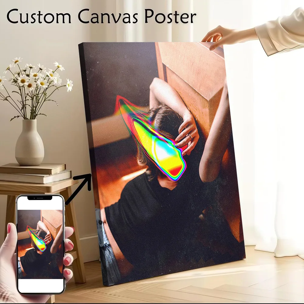 Girl Interference Poster Customizable Printed Canvas Painting for Pictures Wall Art Home Decorations Room Ornaments Wand Deko