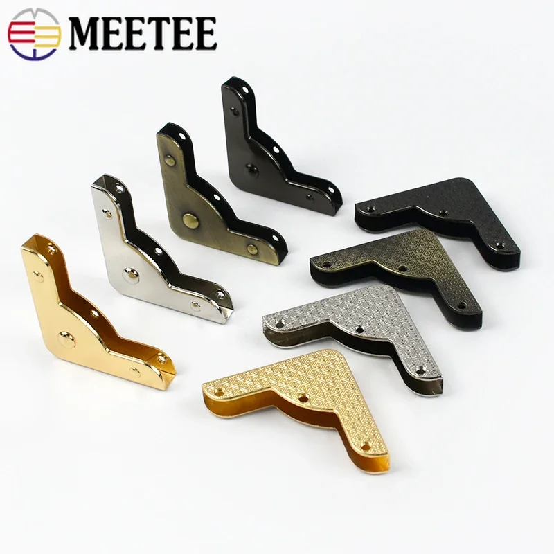 4/10Pcs 40*56mm Bag Edge Corner Protection Buckle Decoration Protector Corners Clip Metal Buckles Binding Screws Carabiner Clips