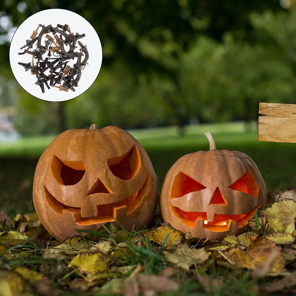 

80pcs Pumpkin Stems Accessories Halloween Fake DIY Plastic Stem for Fall Party Harvest Thanksgiving Decoration Craft Supplies
