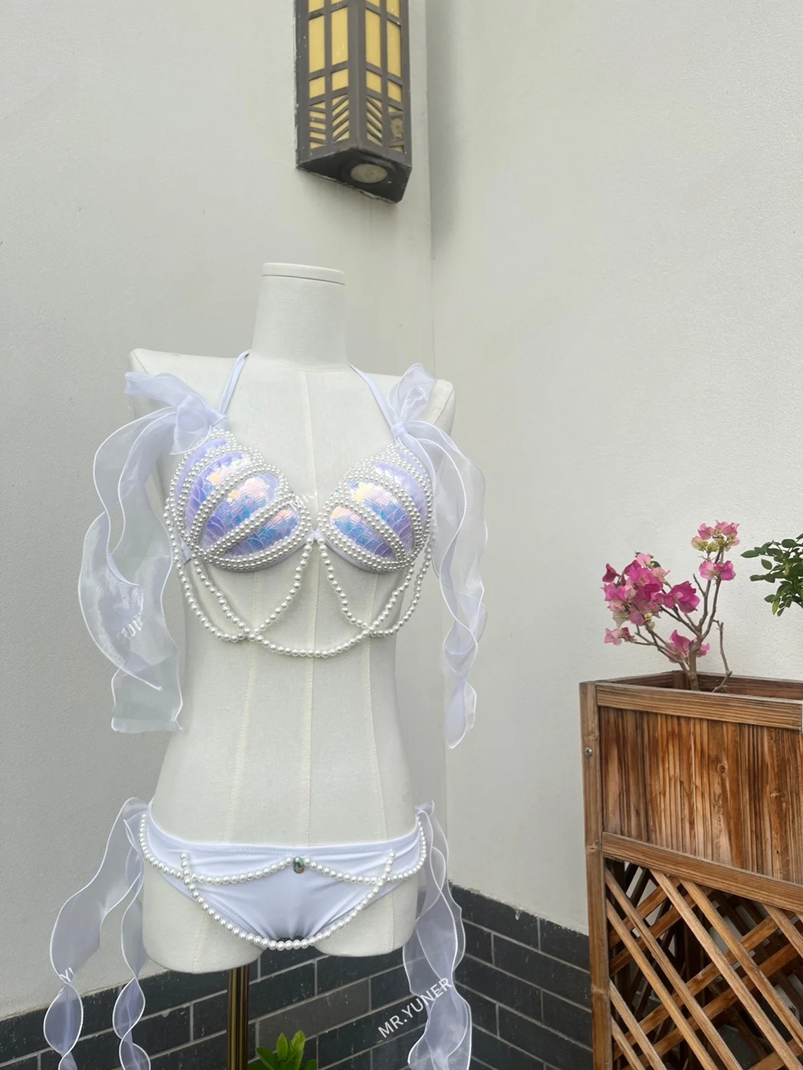 

Yuner Pure Color бикини женские купальники с ремешком Русалка Sle Vaion пляжная одежда со сборками дизайн материал лайкры