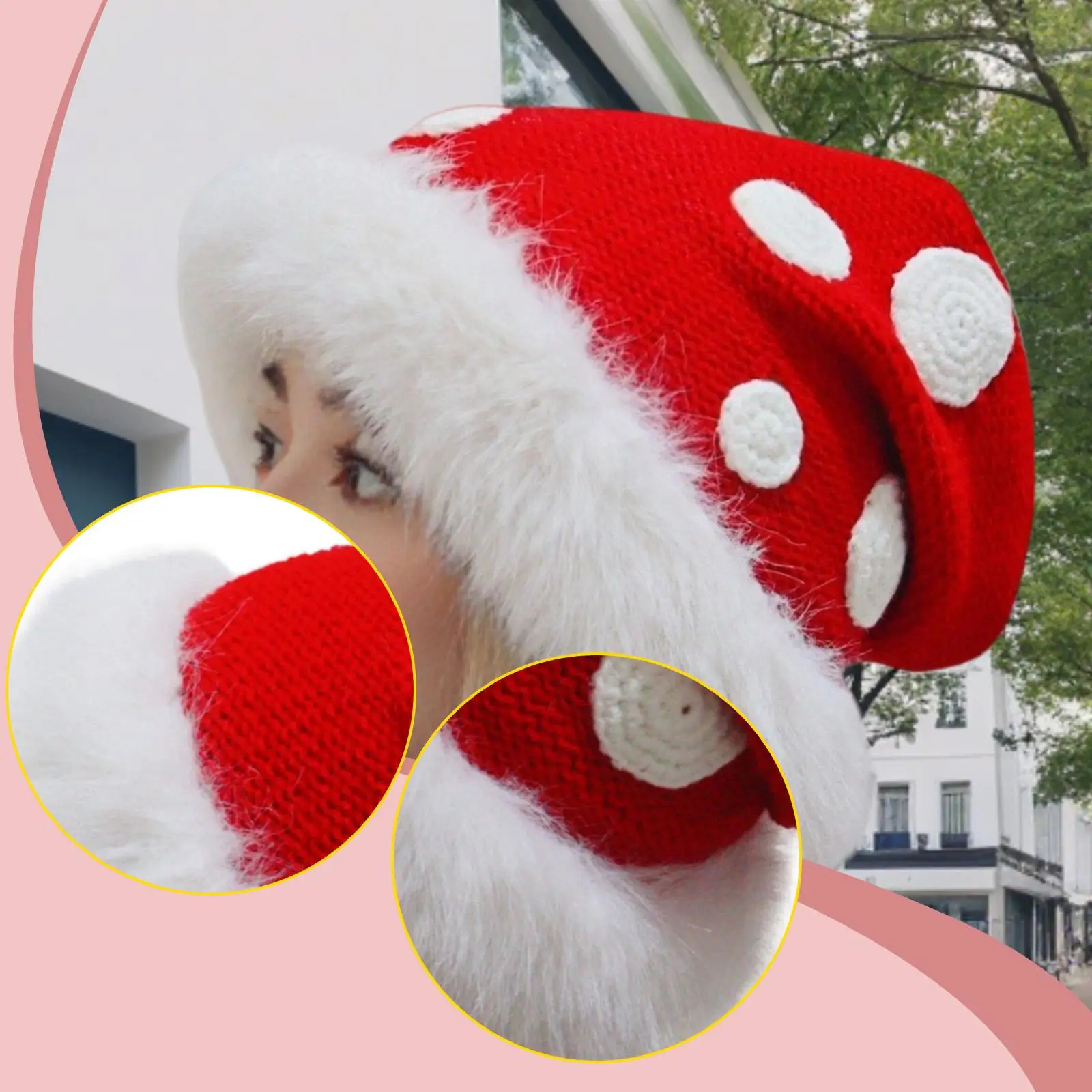 

Plush Knit Hat Warm Soft Cold Weather Stretch Thick Trendy Female Comfortable Stylish Crochet Beanie Women Cap Costume Accessory