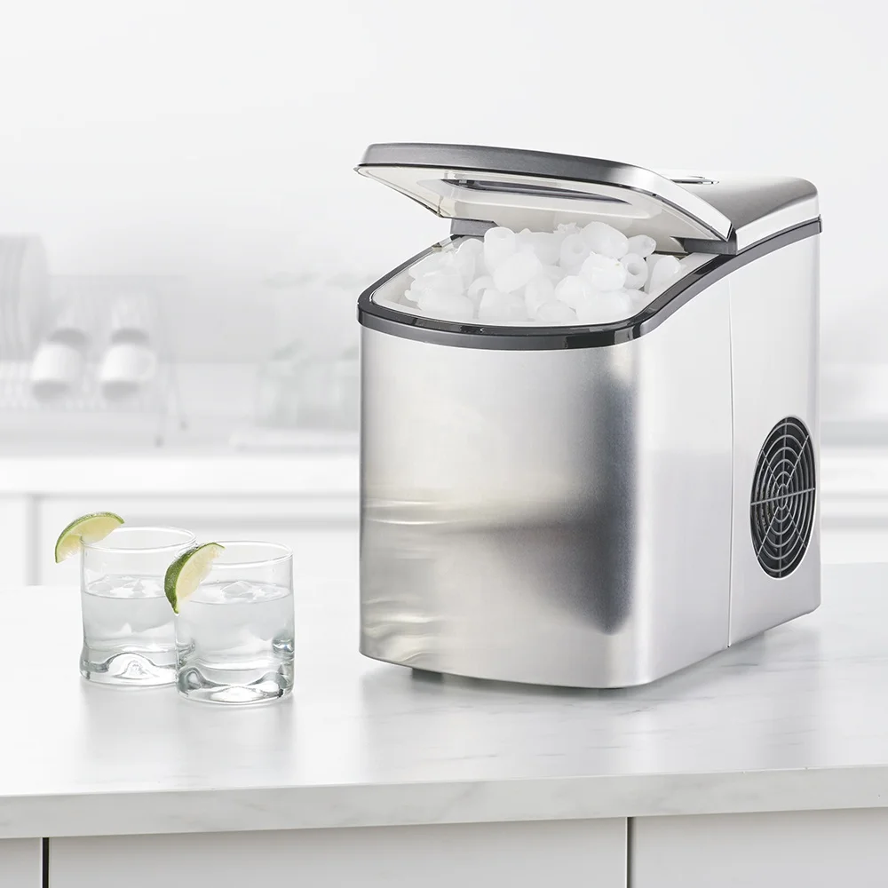 

12-15kgs Stainless Steel 1.7L tank 600g Storage Household Use Bullet Shape Ice Maker for Home Office