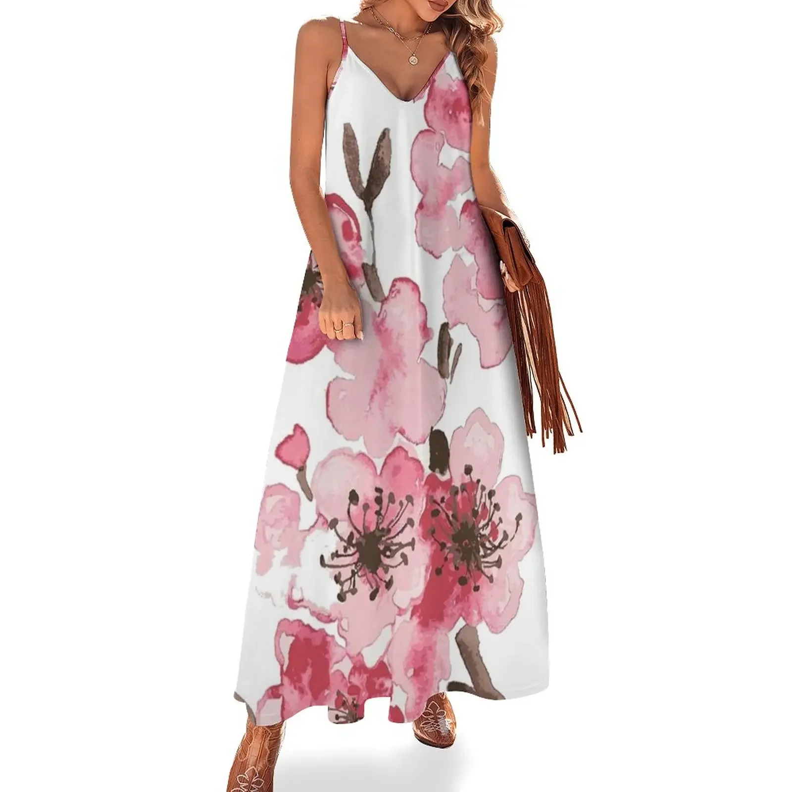 

Cherry Blossom painting design Sleeveless Dress Women's clothing dress Womens dresses