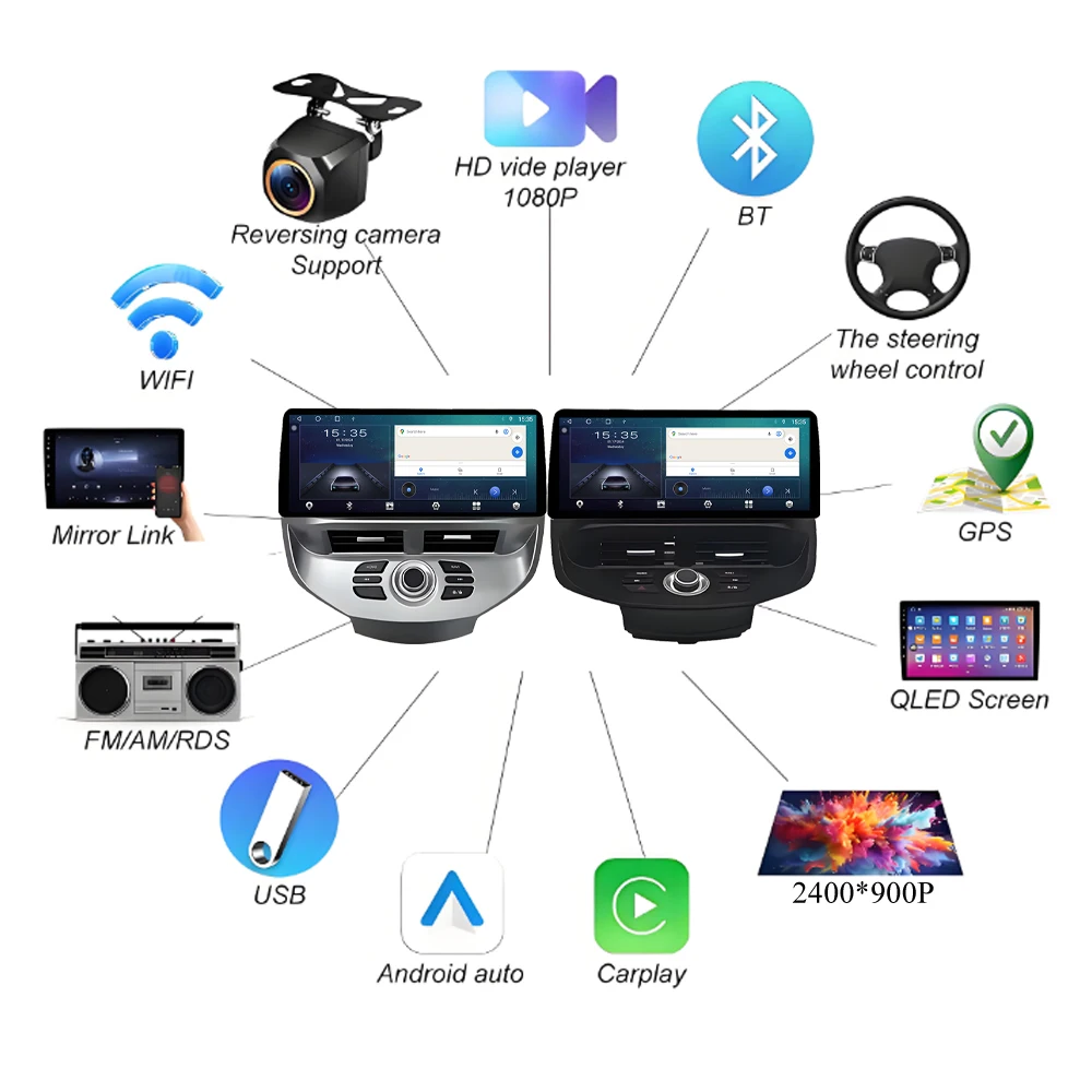 12.3 Inch Android 16 Carplay For Ford Fiesta MK6 MK7 2009-2016 8-Core Car Multimedia Player Stereo Receiver Radio GPS 4G WIFI