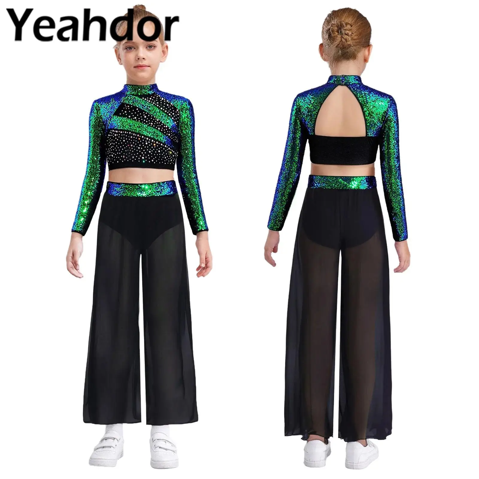 

Костюм для современного танца для девочек, балетный джазовый латинский лирический классический танцевальный костюм для соревнований и рекламных мероприятий