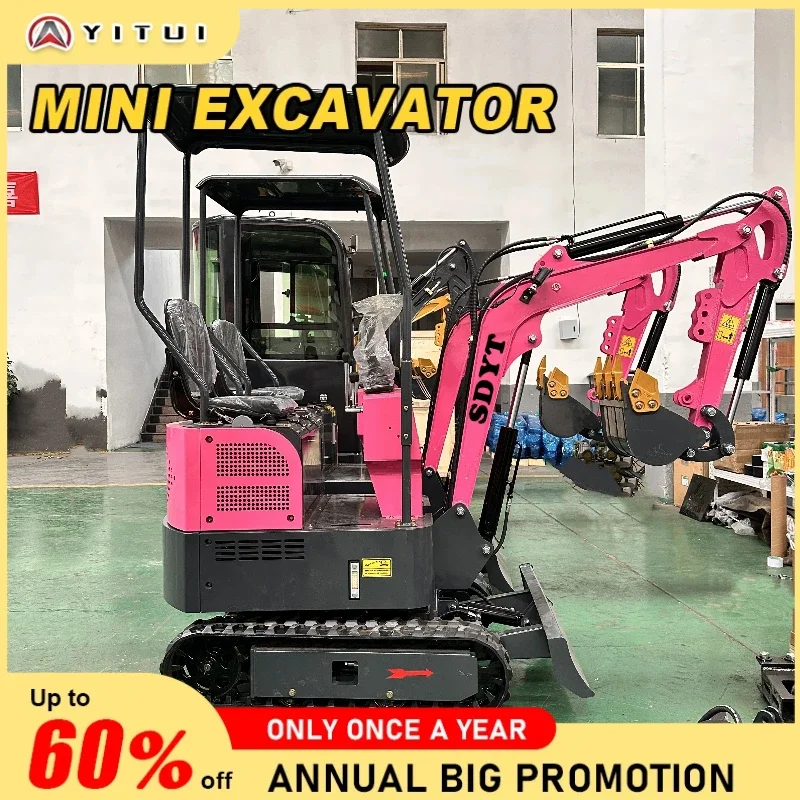 

The Latest Pink Excavator 1.5-Ton Customized With Cab And Air Conditioning Free Transportation With Kubota Engine