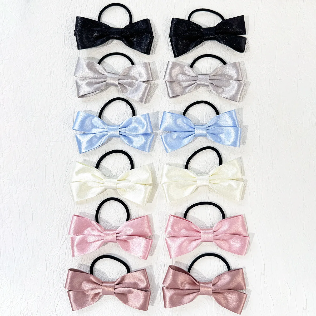 Soft Bow Elastic Hair Band Ponytail Ring Korean Japanese Style Versatile Gentle Hair Tie for Women Daily Office Hair Accessories