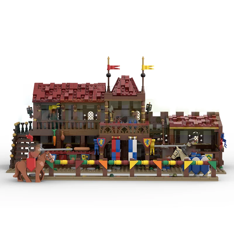 1996pcs Medieval Castle Lion Tournament Scene Model Building Blocks Children Christmas Toy Gift