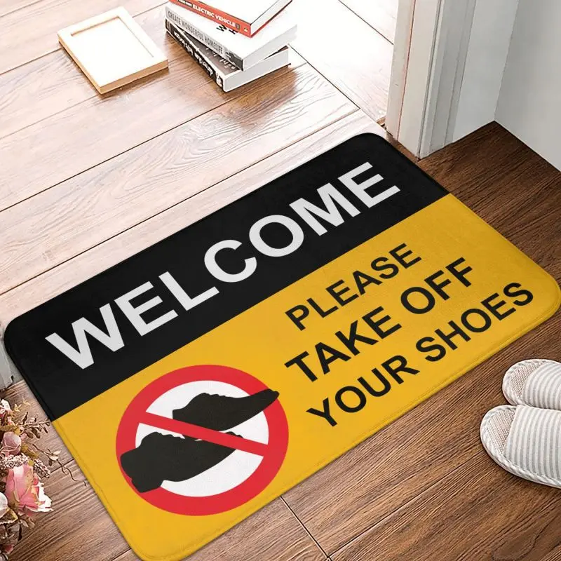 Welcome Please Take Off Your Shoes Doormat Mat Anti-Slip Kitchen Bath Balcony Living Room Rug Carpet Footpad 40*60cm