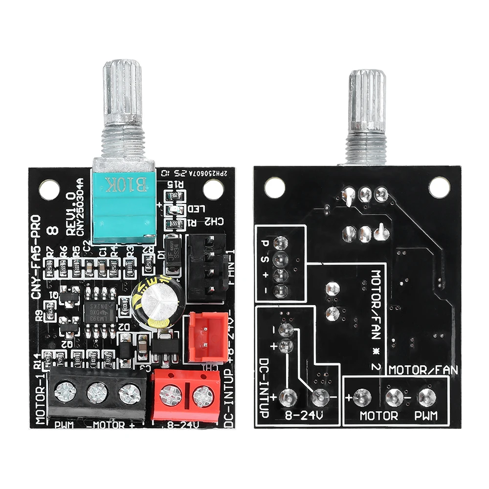DC 8-24V 5A 4-wire Violent Fan Speed Controller Module DC Brushless Motor PWM Speed Regulator Governor with Switch
