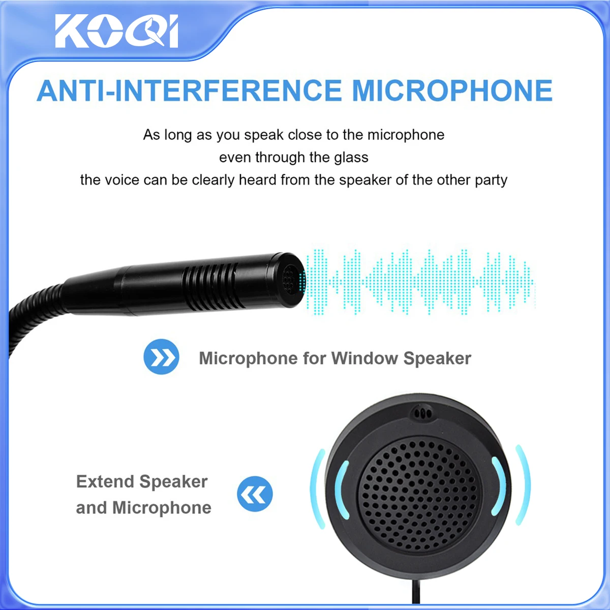 Counter Intercom System Easy Installation Bank Intercom 2 Way Window Intercom