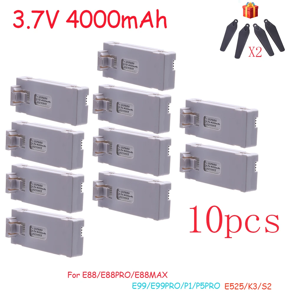 

3.7V 4000Mah RC Drone Battery Accessory For E88 E88PRO E99 P1 K3 Ls-E525 E525PRO Mini Uav Drone Battery Special Battery Rc Parts