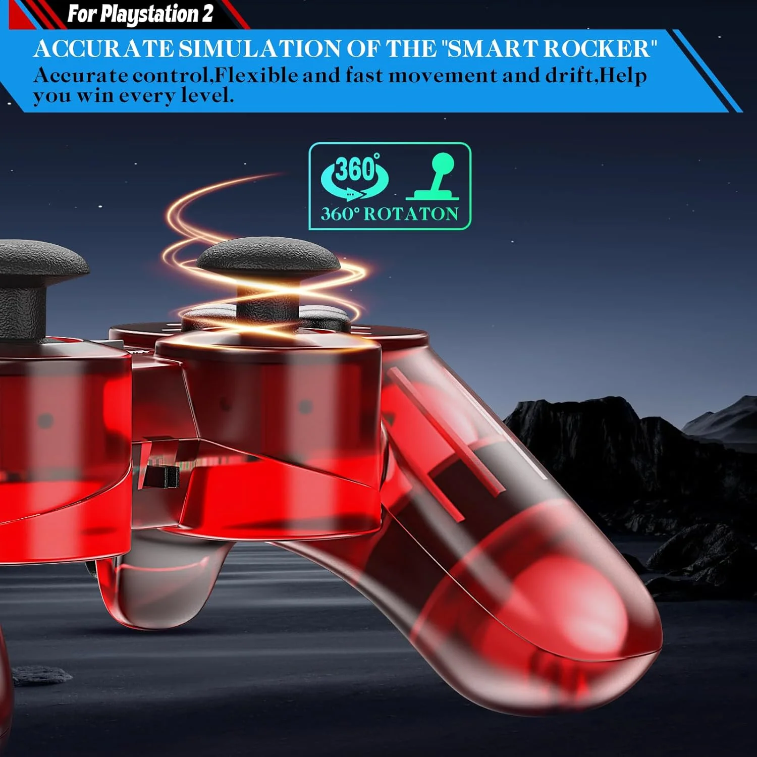 لوحة ألعاب لاسلكية لوحدة تحكم ألعاب Sony PS2/PS1 لوحدة تحكم Playstation 2 لعصا التحكم في الكمبيوتر مع صدمة اهتزاز مزدوجة #4