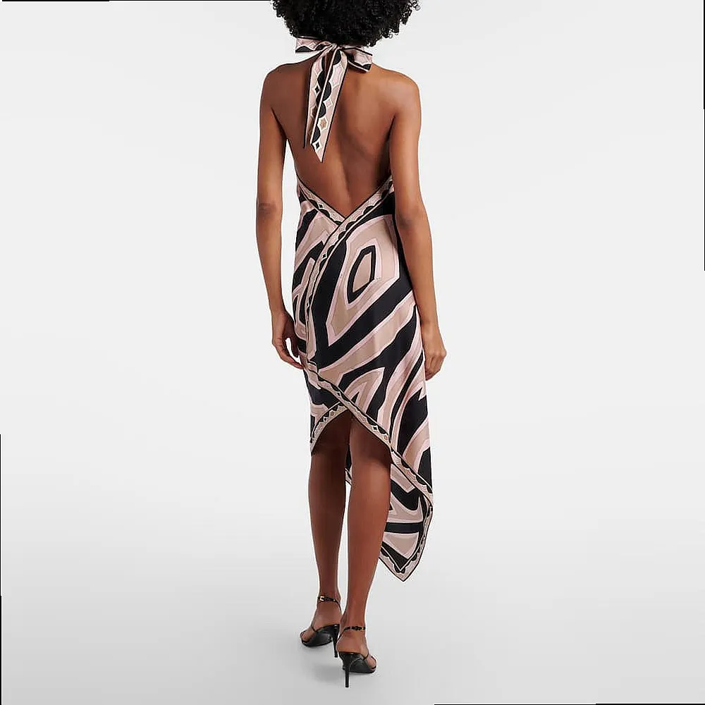 Sexy Zebra Print Backless Sleeveless Dress Bodycon Midi Dresses Spring Summer