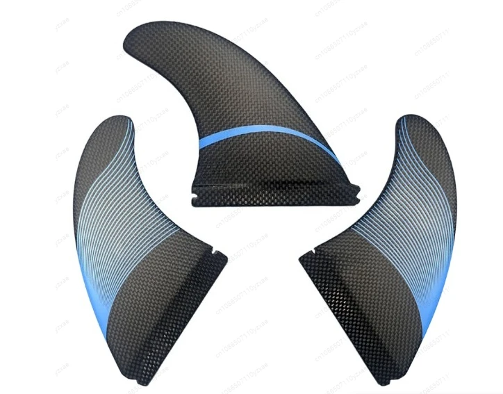 Professional Full Carbon Fiber Surf Fins Set, Compatible with Futures & FCS2 Boxes, 3-Pack Thruster Set for Performance Surfing
