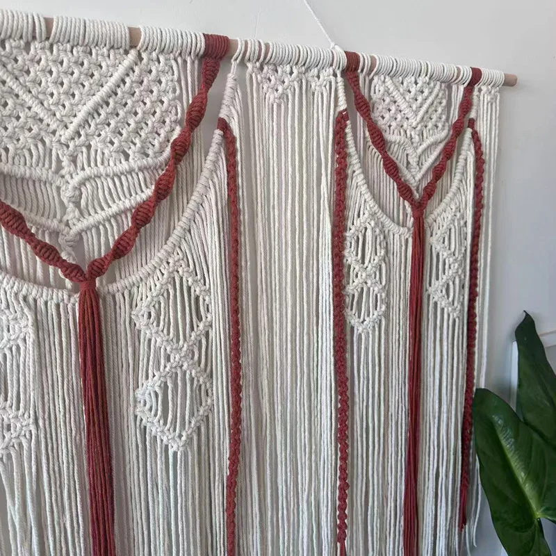 Nordic Bohemian Style Wall Decoration, Hollow Braided Cord, Living Room and Bedroom Partition, Handmade Soft Furnishing, In Stoc