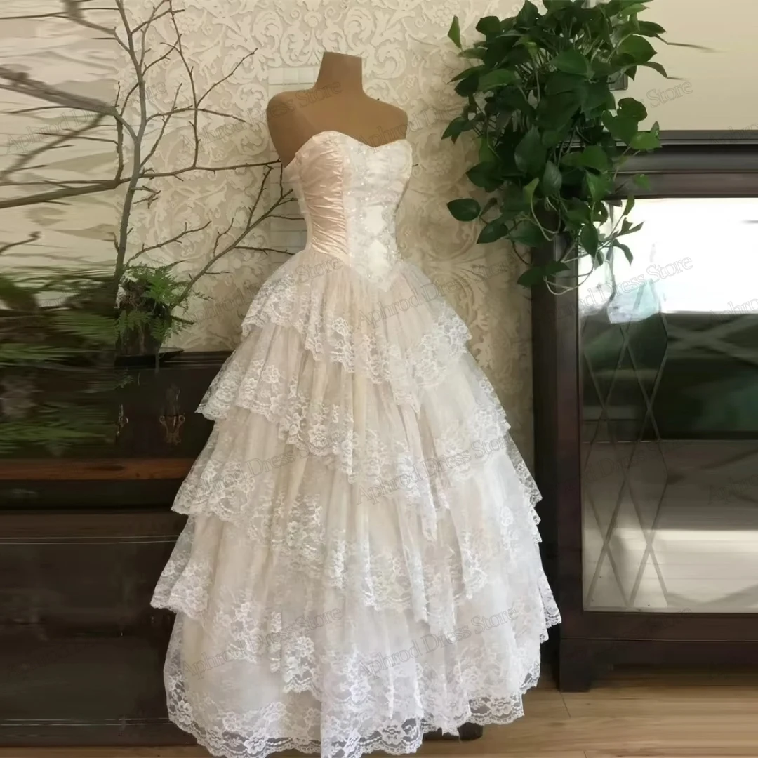 Gorgeous Wedding Dresses A Line Lace Bridal Gowns Princess Robes Strapless Backless Exquisite Vestidos De Novia Customized 2026