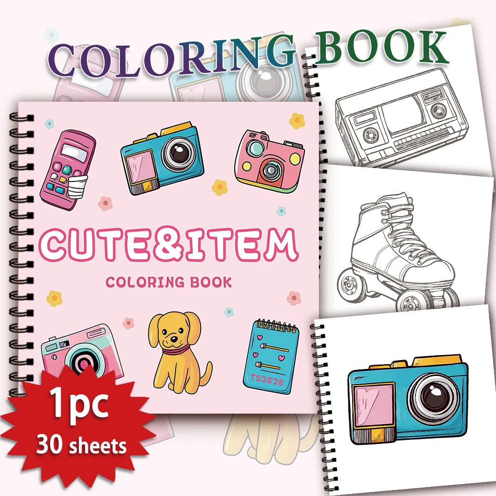 

1pc, Item Colouring Book - Teen Colouring Book - 30 Sheets, 8.3x 8.3 inches, Adult Stress Relief, Birthday, Holiday Party Gift