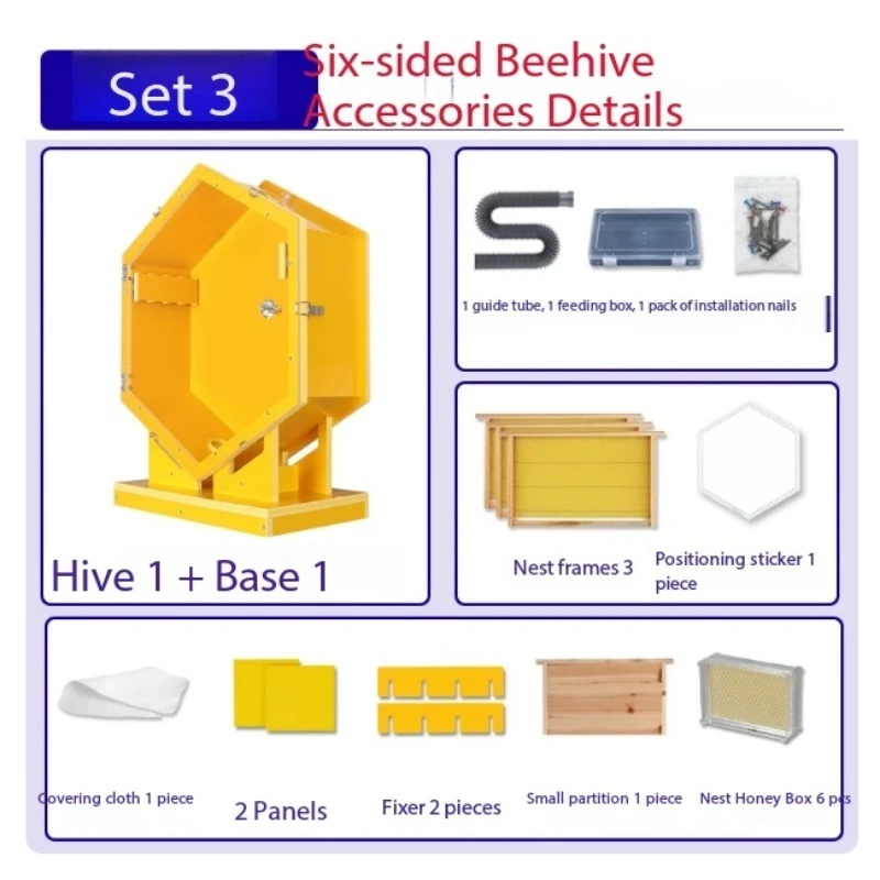 Indoor Wall Mounted Transparent Beehive, Observation Bee Box with Windows for Home Beekeeping