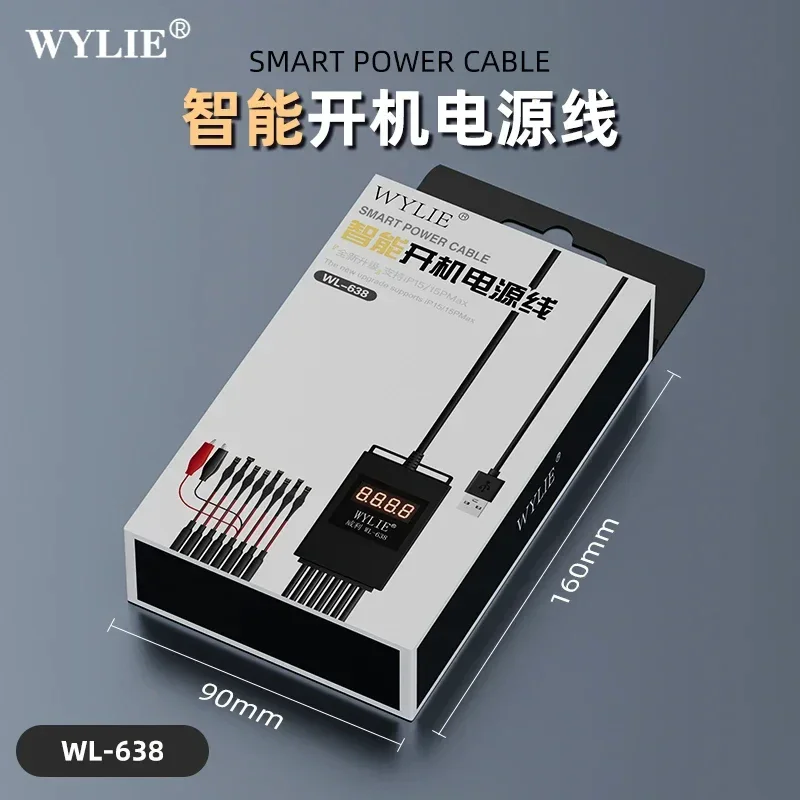 

WYLIE WL-638 Motherboard DC Power Boot Cable For iPhone 6~15 Pro Max For Android Mobile Phone Repair Current/Voltage Test Line