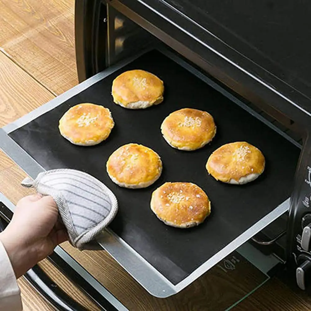 2/3mm BBQ Mat Oven Liner Reusable Stovetop Protector Heat Resistant Gas Toaster Microwave Drip Liner Non-Stick Grill Baking Mat