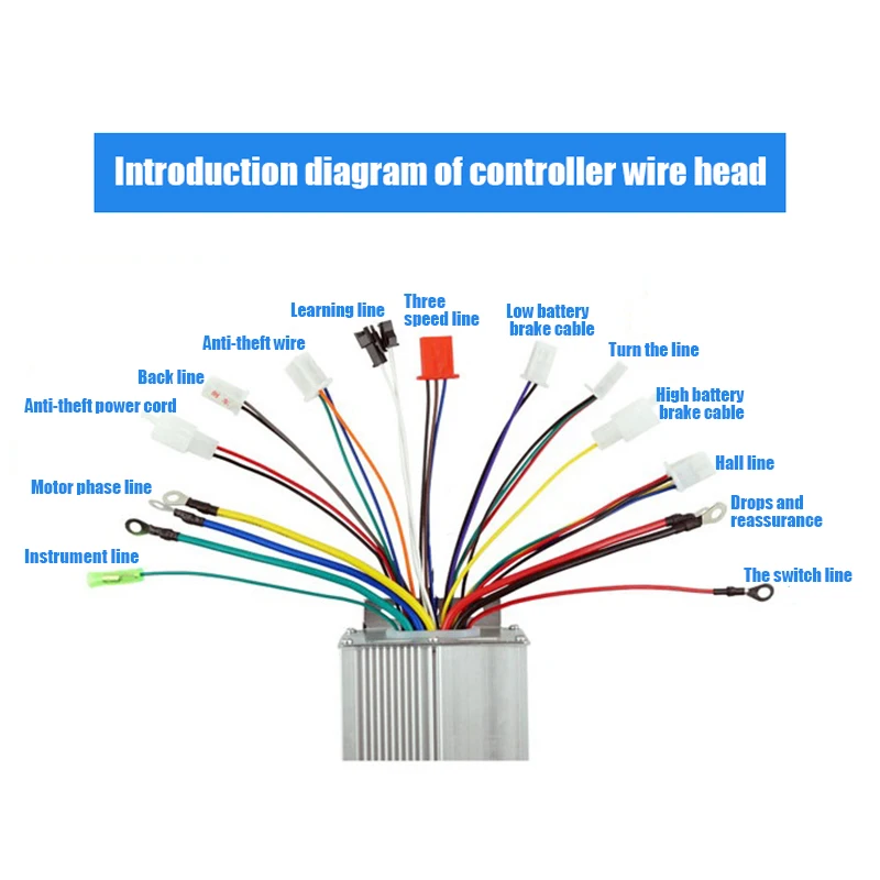 48V 500W Brushless Controller Aluminium Alloy E-Bike Brushless Motor Controller for Electric Bicycle Scooter