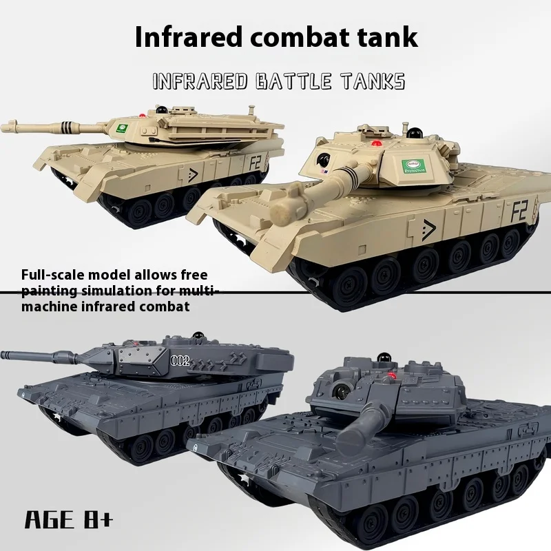 

Desktop 2.4G remote control tank two player competitive interactive battle six track armored children's remote control toy milit