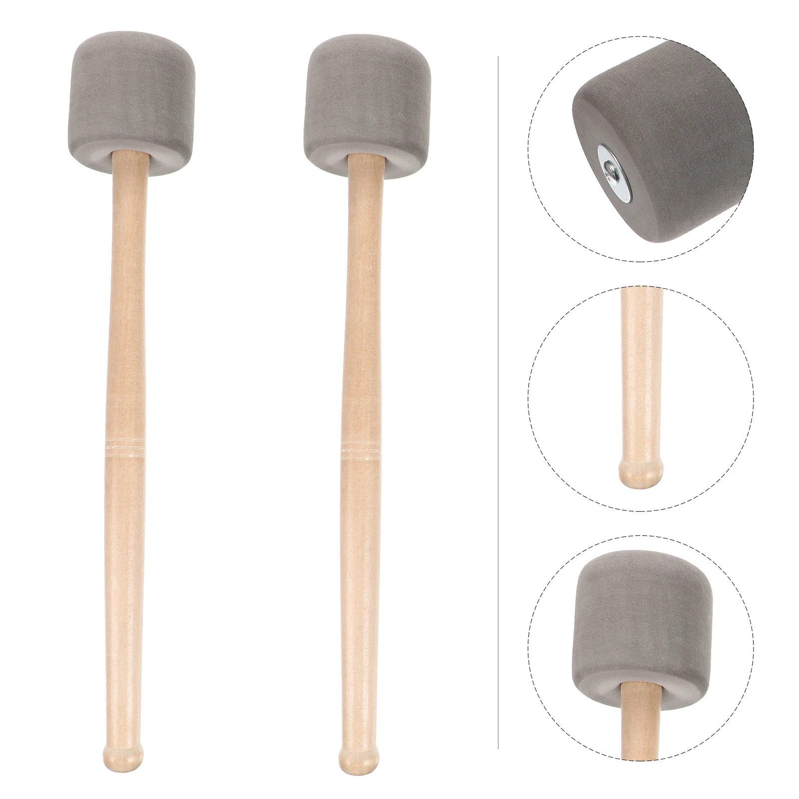 

2 Pcs Big Drumstick for Bass Music Instrument Accessory Drumsticks Mallets Foams Hammer Percussion