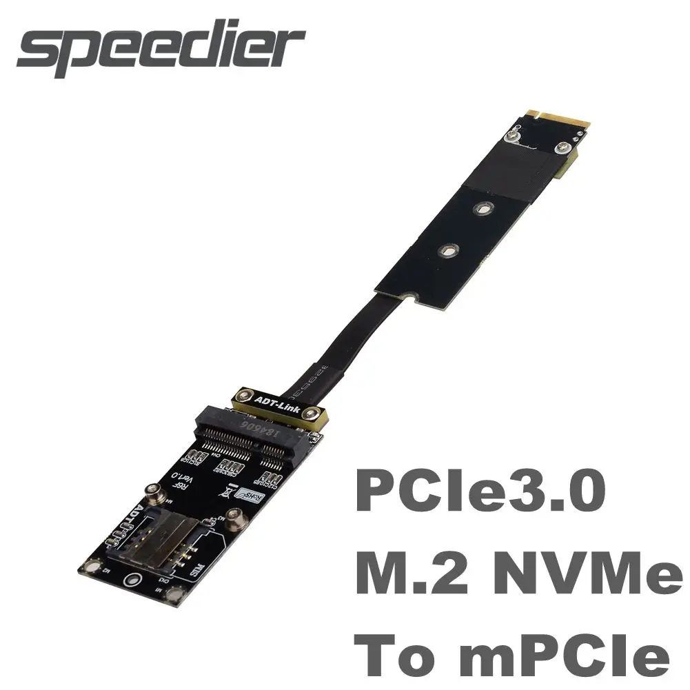 Cheap New PCIe 3.0 M.2 NVME Ultra SSD To mPCIe Extension Cable Wireless Network Riser Card Cable M.2 M Key To Mini-PCIe Extender