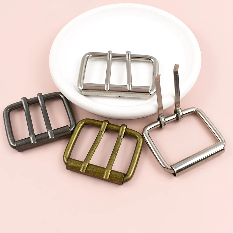 2/5Pcs 40/50mm Single/Double Pin Buckle Metal Roll Belt Buckles for Man Coat Girdle Adjust Slider Clasp Leather Craft Belts Head