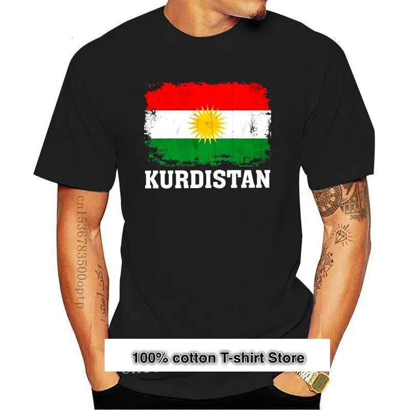 Fashion New Men T Shirt Kurdistan Kurdish Flag Vintage Distressed Aged Look Funny t-shirt Novelty Tshirt Women