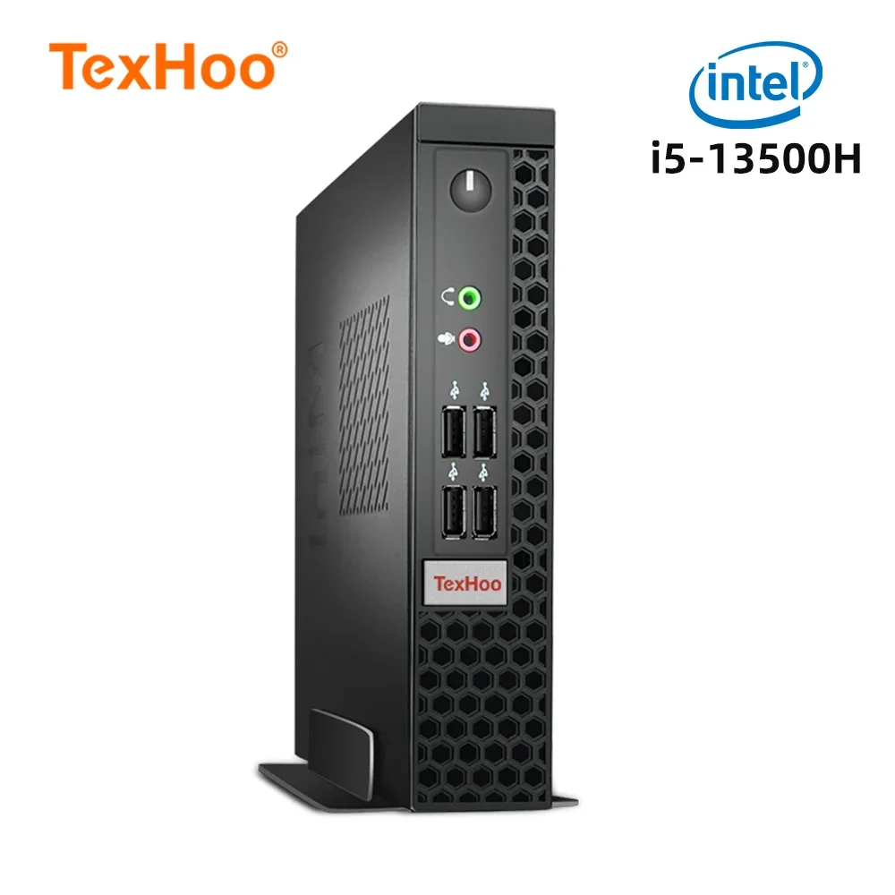 TexHoo Mini PC Gaming Computer Intel Core i7 10875H i5 13500H AMD R7 Processor ITX Windows 11 Pro 10 System Unit DDR4 NVMe WiFi