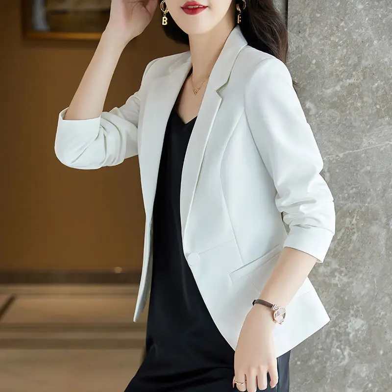 Abbigliamento donna Trend 2025 Blazer Donna Vita leggera chiusa Doppio strato Stile ampio Oro Premium Protezione solare a tre bottoni