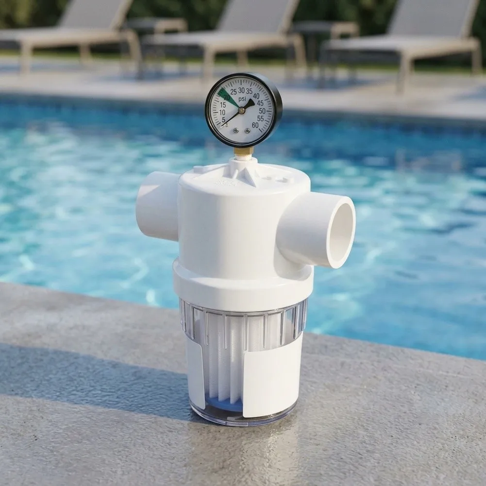 Filter Cartridge Assembly Featuring Pressure Gauge for Jandy For Ray For Pro Spa Pool R0374600 1.5 in 2 in Plumbing Fit
