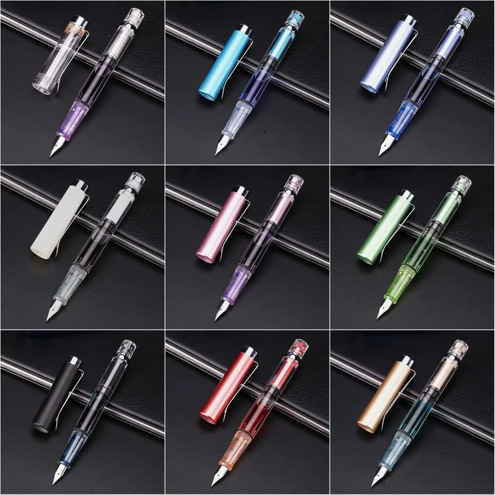 

School Supplies Painting Business EF Nib Transparent Large Capacity Writing Pen Piston Fountain Pen Fountain Pen Ink Pens