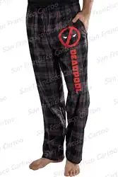 24New Summer Men's Marvel Deadpool Logo 3D Plaid Printed Anime Comfortable Pajama Pants KID/Adult Home Casual Pants Fitness Wear