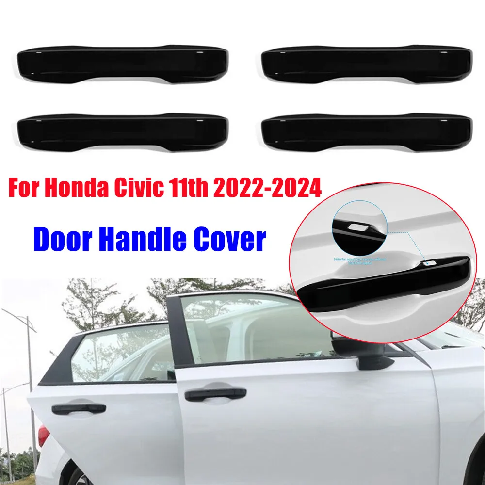 

1 комплект для Honda Civic 11-го поколения 2022 2023 2024, внешняя умная дверная ручка, рамка, накладка, защитная наклейка из АБС-пластика, аксессуары