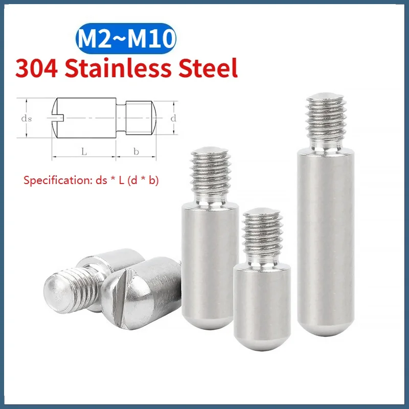 Beicai M2 M3 M4 To M10 SUS304 Stainless Steel Slotted Dome External Thread Cylindrical Pin Shaft Locating Pin Screw Bolt GB831