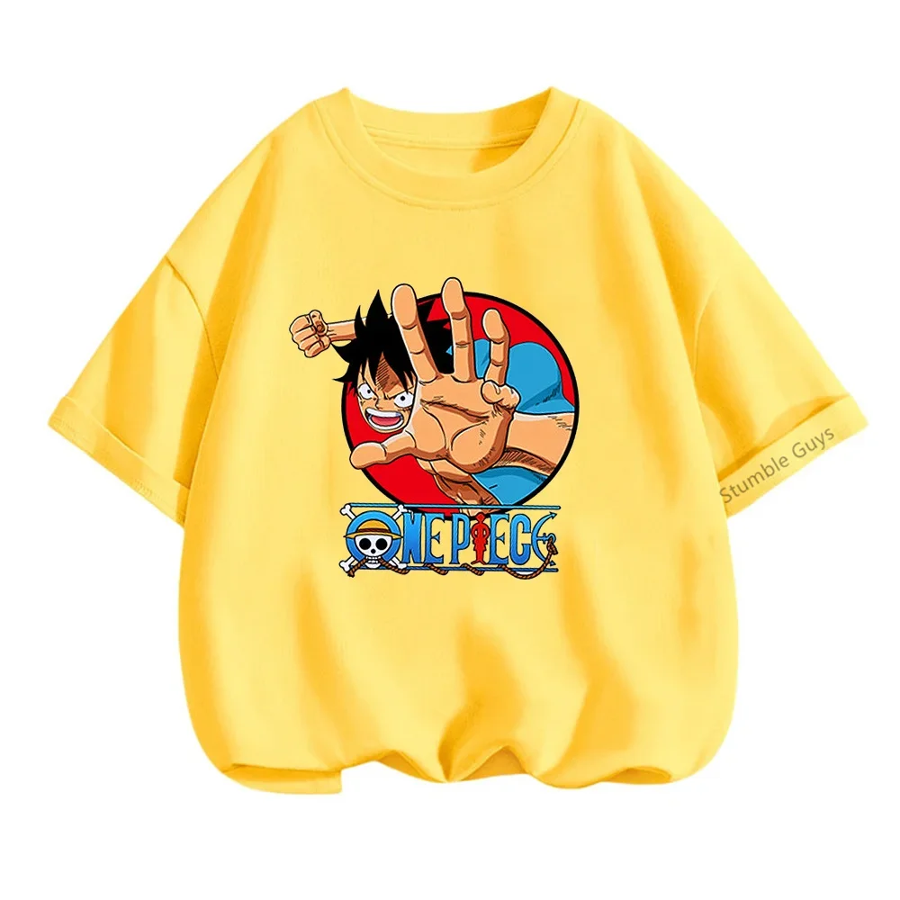 Heiße Anime ein Stück T-Shirt Sommer Teen Kurzarm Tops T-Shirts T-Shirt Kinder Jungen Kleidung Mädchen Ruffy T-Shirt Sonic Tops