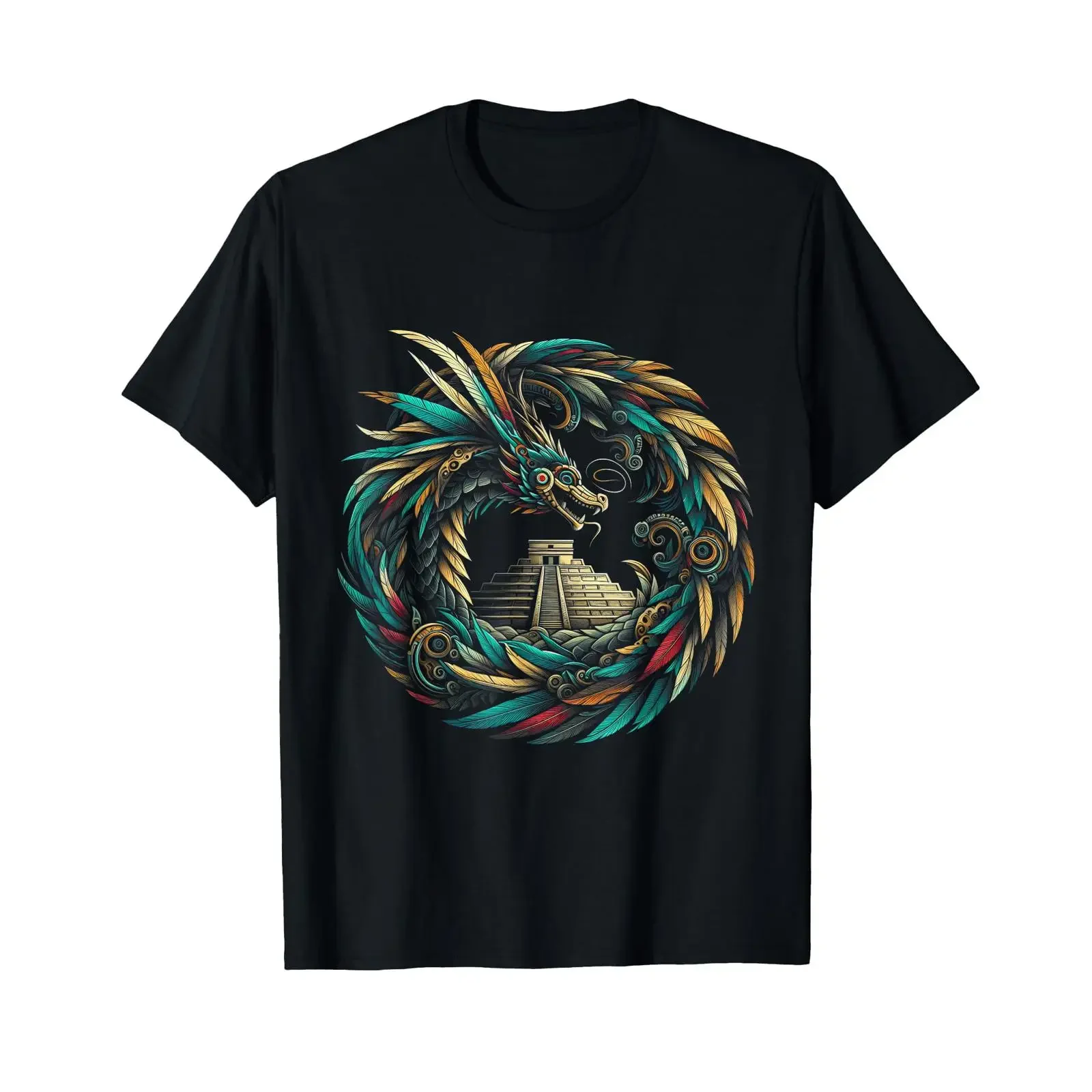 Aztec God Quetzalcoatl Feathered Serpent Aztecs Snake T Shirt vintage Washed streetwear Unisex Comfortable homme